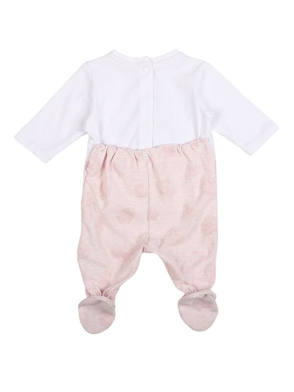 Girls Light Pink Nappy Opening Babysuit image number 1